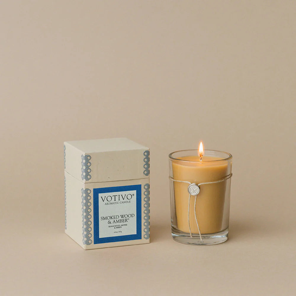 6.8oz Aromatic Candle-Smoked Wood & Amber
