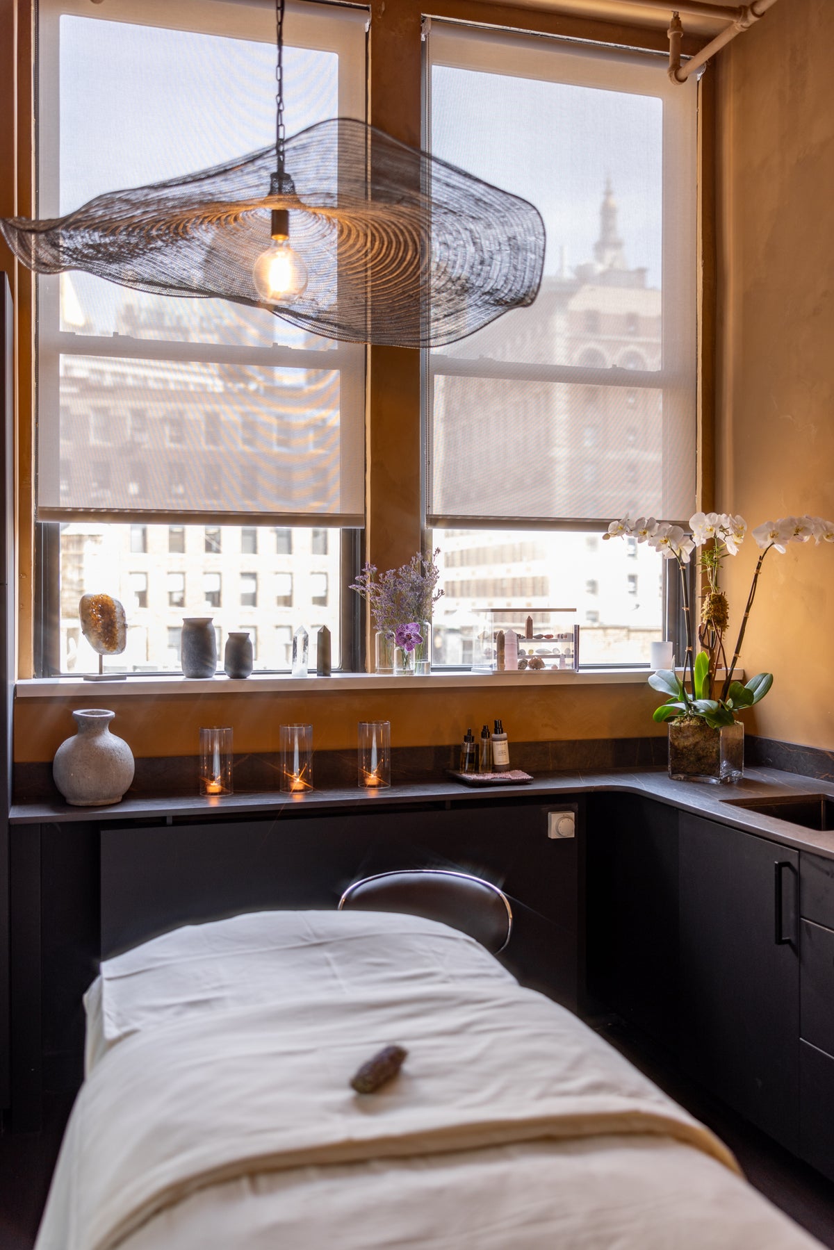 SKIN PEACE treatment room for the Resting Peace Facial, Flatiron NYC